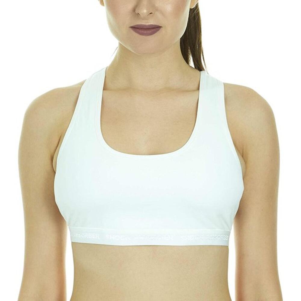 NWOT Shock Absorber White Criss-Cross Sports Bra Women's Size 38D
